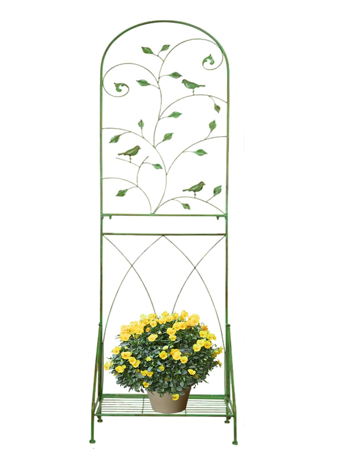 Treillis de jardin en fer tuteur pour plantes grimpantes et déco extérieure