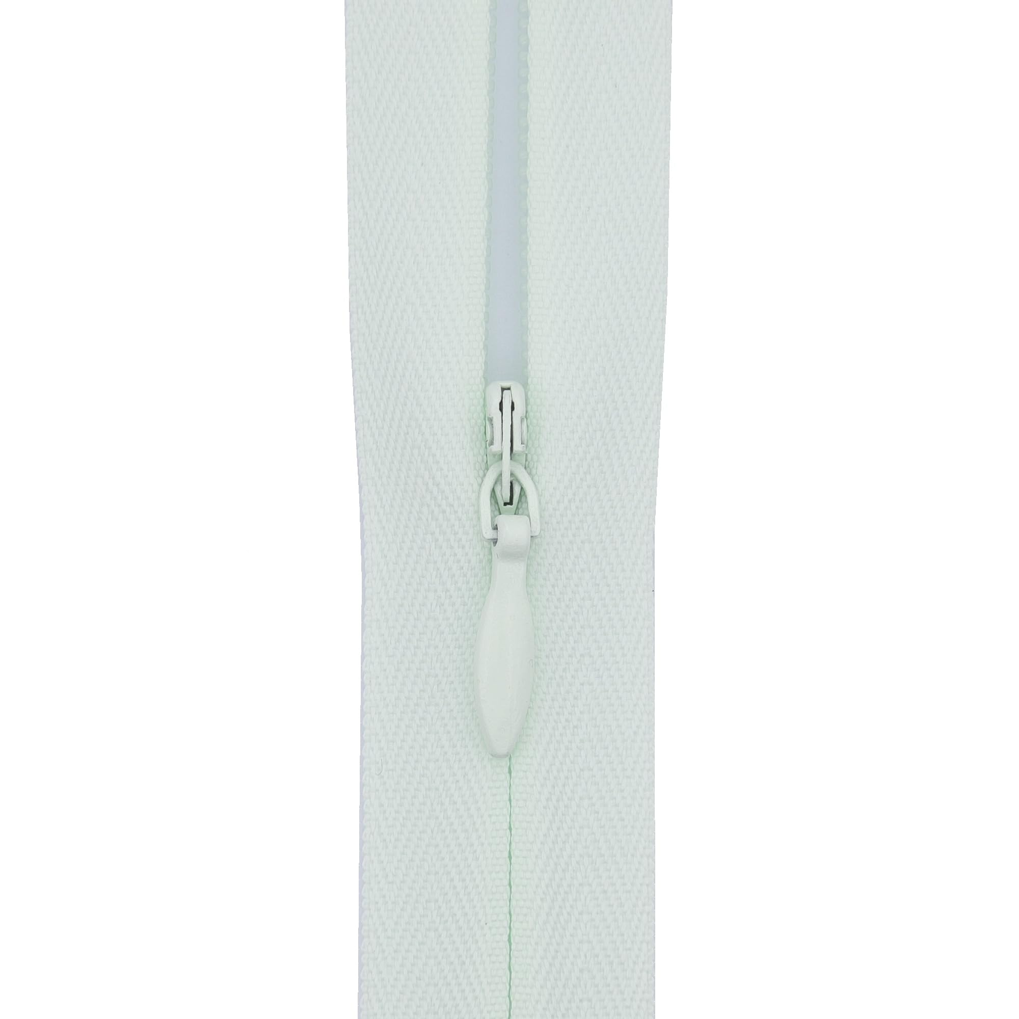 Y-Connection Very Pale Mint Green #3 Invisible Zip 18 Inch (45Cm) – With Woven Tape For Large Cushions, Floor Pillows & Long Dress Backs - Professional Hidden Nylon Zips For Upholstery & Dressmaking - 5 Zips (Very Pale Mint Green)