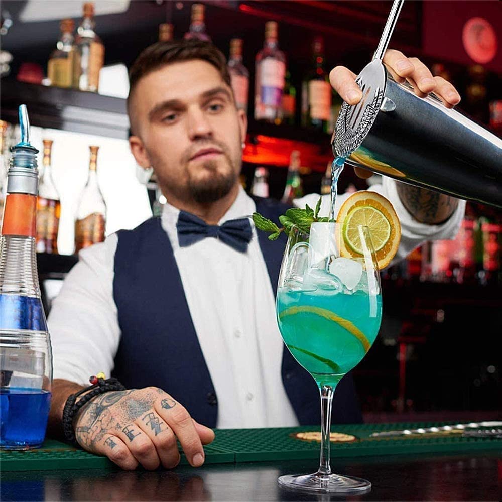 Kit de bartens avec stand - Set de barre de barre non rouille durable Ensemble de cocktail pour le mélange de boissons Martini - kit de barman de mixologie pour la maison avec des recettes de co