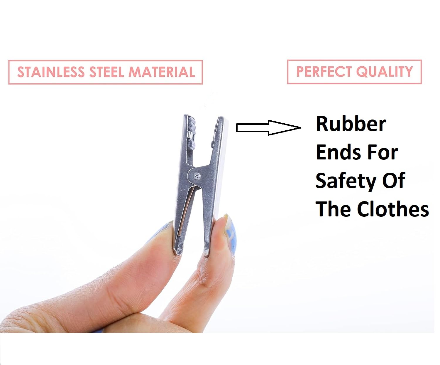Premium Stainless Steel Hanging Clips for Drying Clothes, Heavy Quality Rust Free Pegs, for Hanging Clothes, Baby Cloth Hanger (Square Baby Cloth Hanger) 3