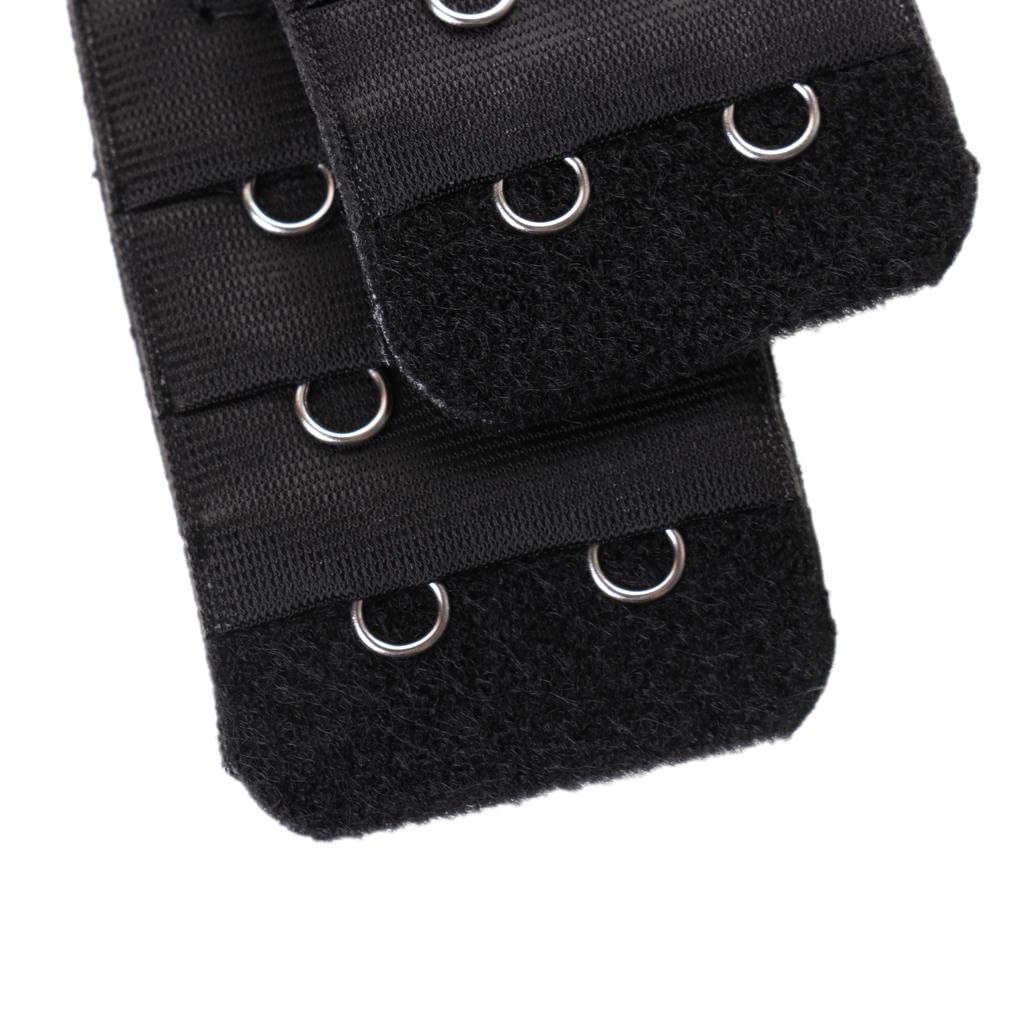 5pcs Elastic Bra Strap Extension Bra Extenders 2x 3 Hook Black-picture-26