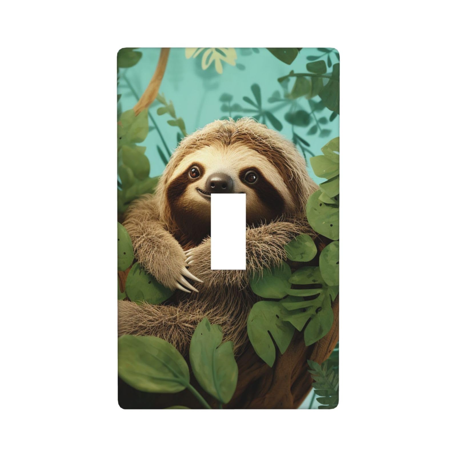 1-Gang Decorator Wall Plate Hug tree sloth Light Switch Cover Single Toggle Receptacle Outlet Wall Plate 4.5" x 2.8" Wallplate Unbreakable Polycarbonate Outlet Faceplates Covers