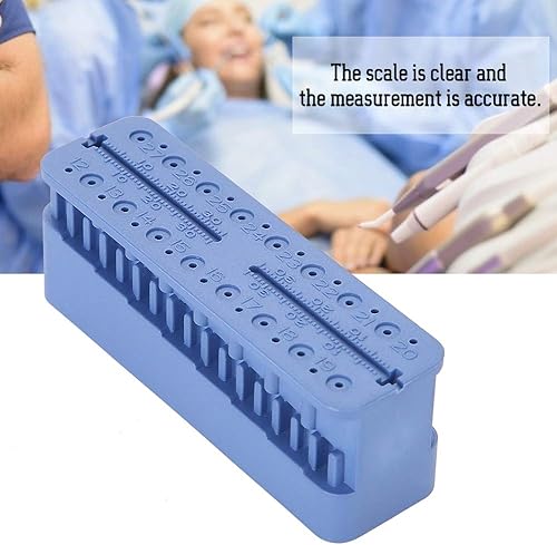 Miniatura 2 de Soporte para herramientas de medición Endo Block ProTaper File Ruler, instrumentos de medición profesionales, utilizados en medición (azul)