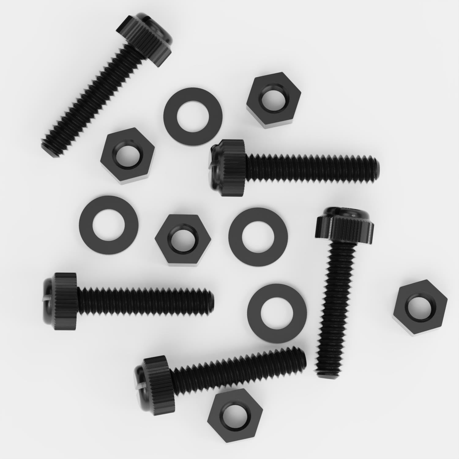 50x Black, Nylon Plastic, Thumbscrews, M8 x 40mm, knurled, Nuts, Washers & Bolts - Image 4