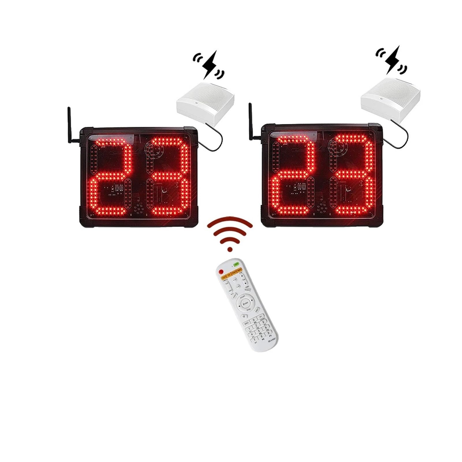 JVDDI Count Up Countdown Counter, Electronic LED Display, Waterproof, 24S Seconds, Basketball Shot Clock, Outdoor, 2 Pcs
