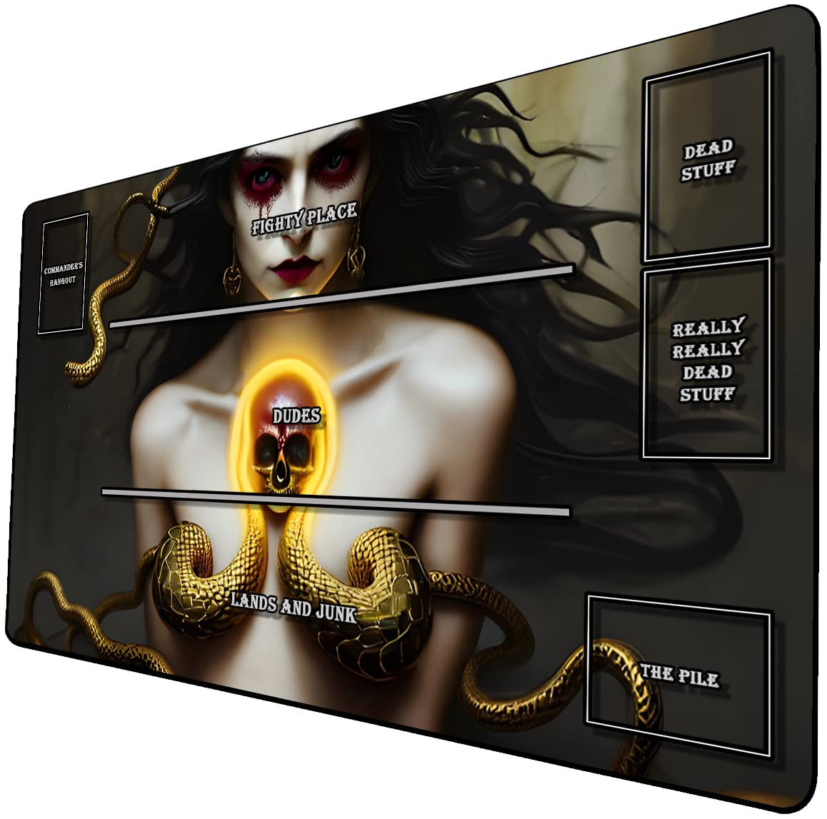 STORKYAI Painting TCG Playmat - MTG Trading Card Game Mat with Zones, 24x14 Inches Original Playmats, Smooth Surface for Rubber Collection - Dark Fantasy Cool Design 138