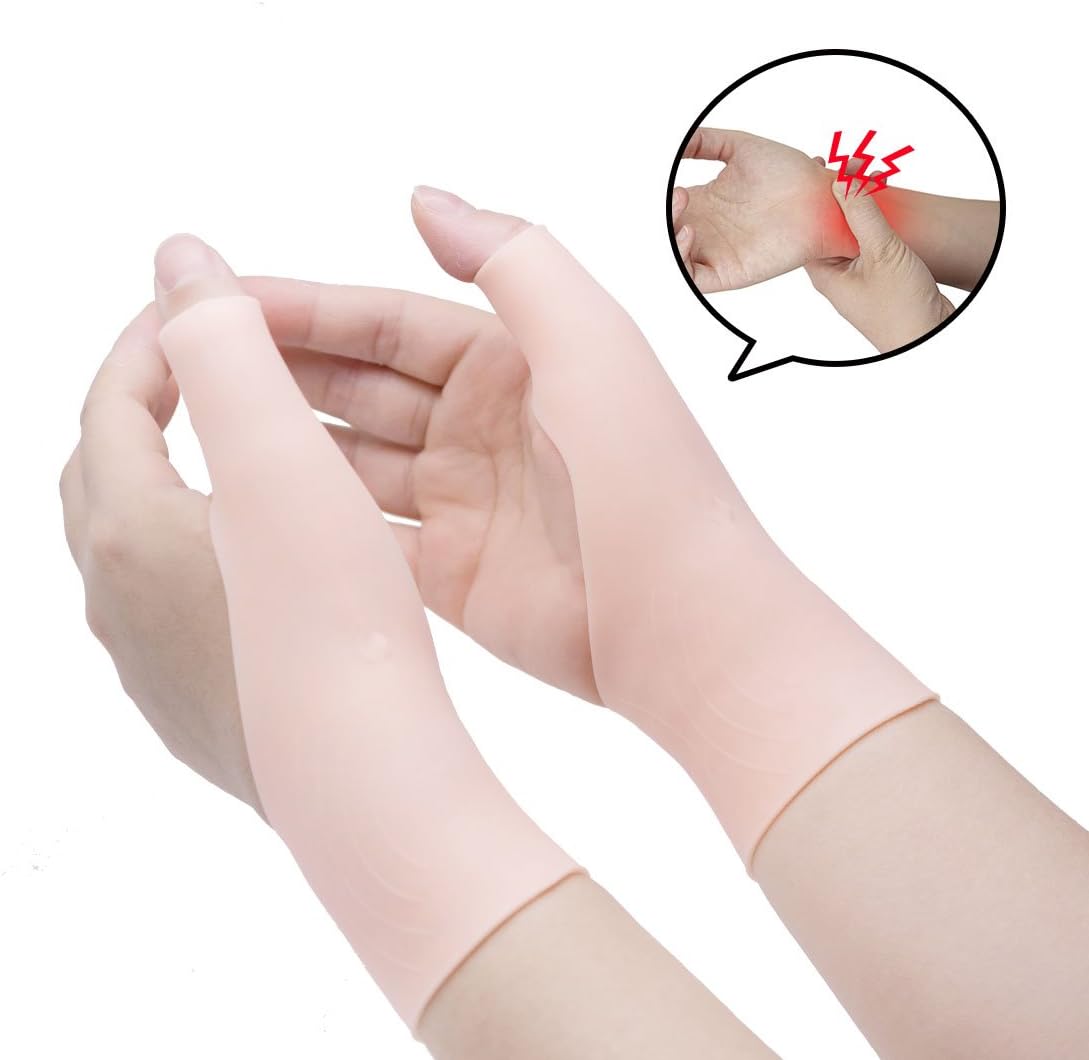 Sumiwish Wrist Support Braces, Silicone Thumb Support, Gel Hand Support- Great for Arthritis, Tenosynovitis, Rheumatoid, Wrist and Thumb Pain - 1 Pair