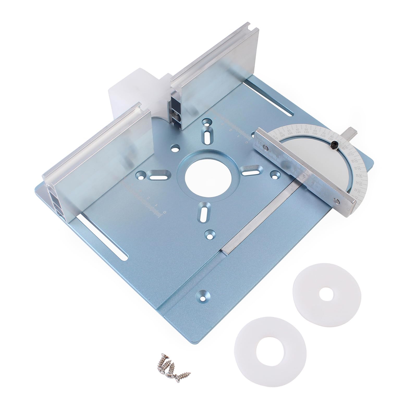 JCFANTS Aluminum Router Insert Plate with Pre-Drilled Holes for Trimming Machine, Router Base Plate Woodworking Router Flip Plate