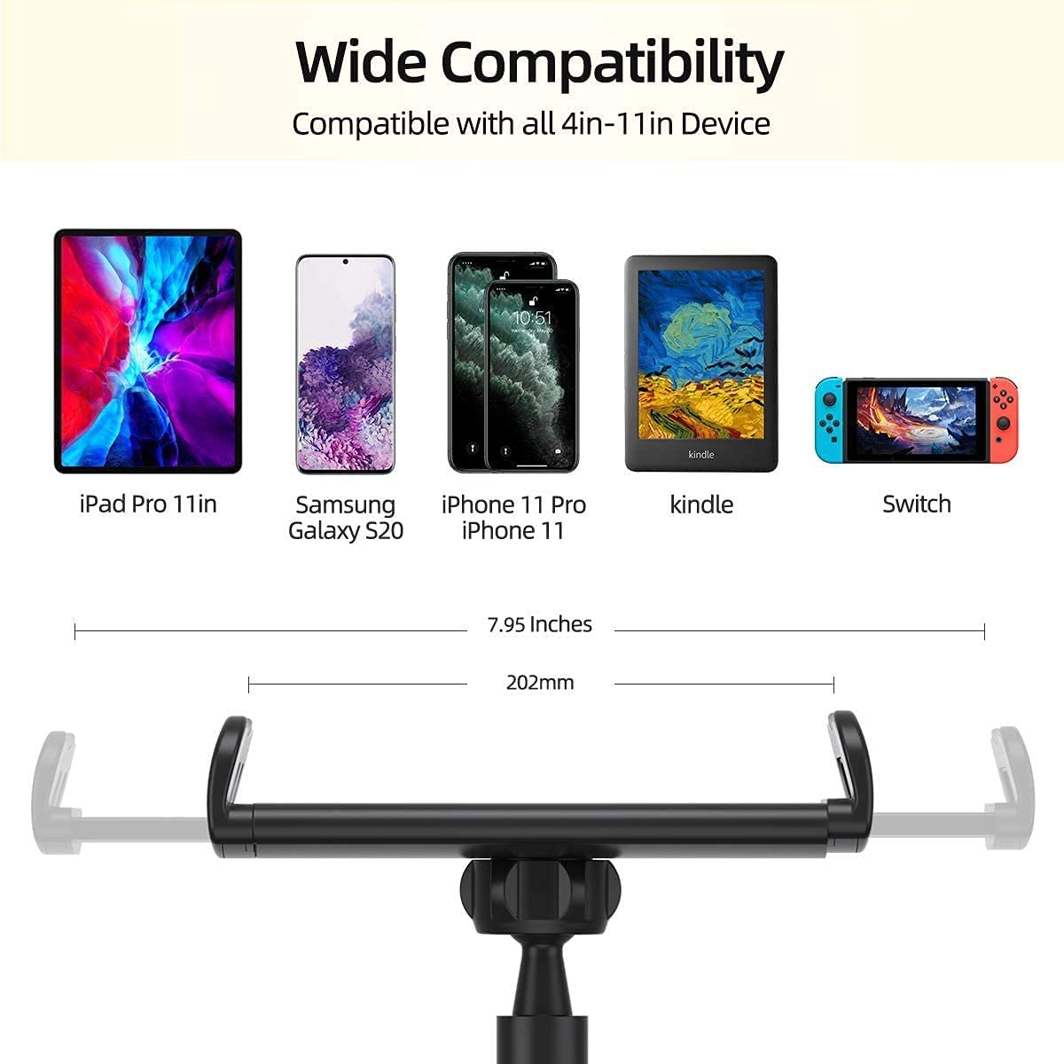 GVEFIVME Tablet-Halterung Mit Schwanenhals - Universeller Tablet-Ständer Für 11,9-26,7cm Geräte