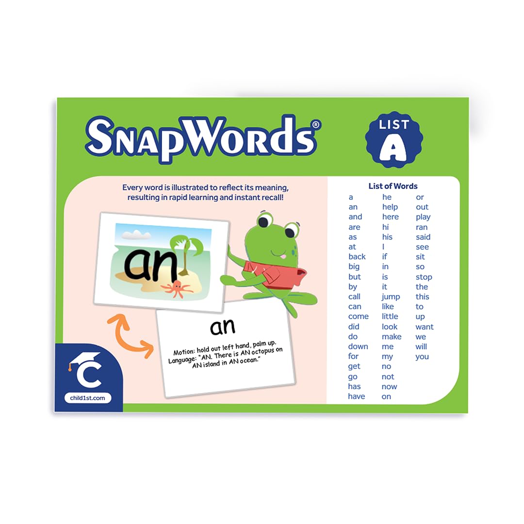 Snapwords Teaching Cards List A