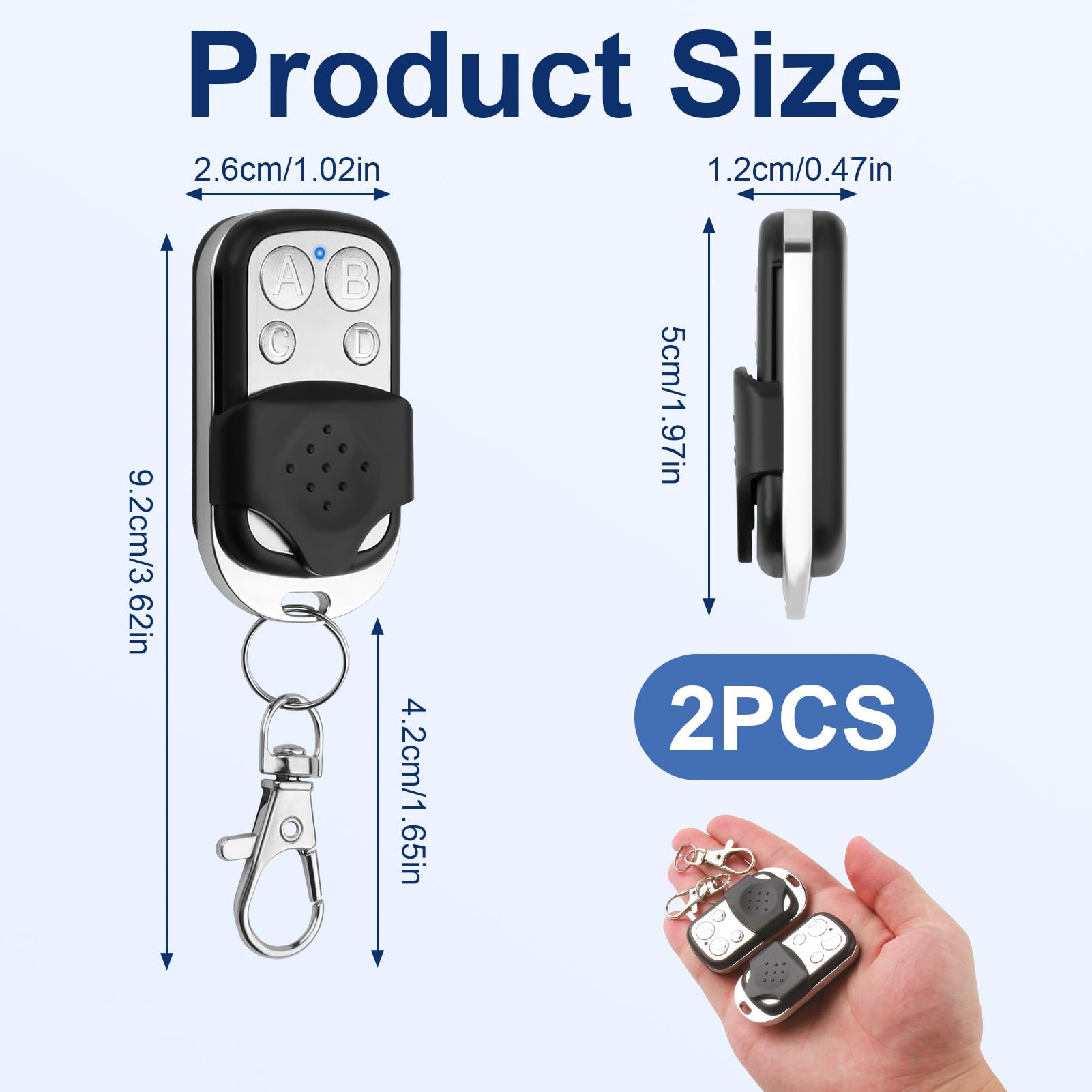 Télécommande Universelle 433 MHz – 4 Boutons, Copieuse Pour Garage Ou Portail