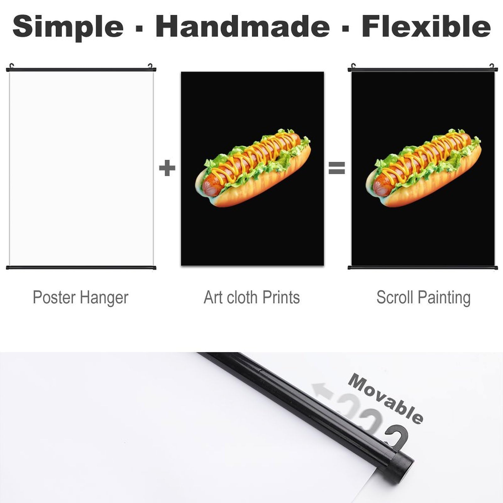 Poster "Hot Dog mit Senf" zum Aufhängen, 50,8 x 71,1 cm