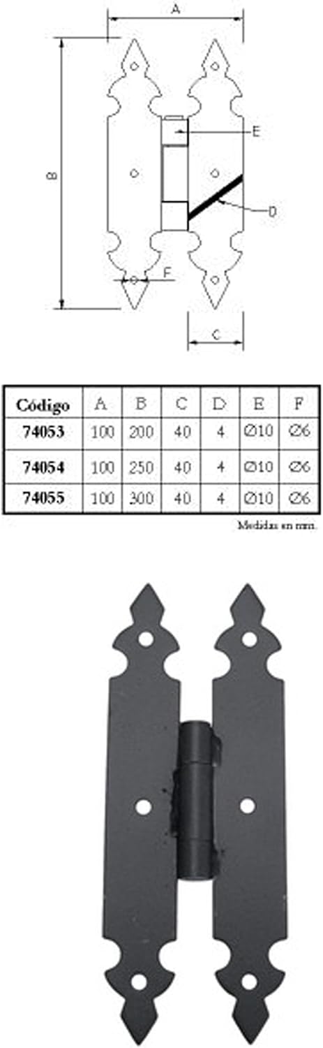 Imex The Fox 74053 Hinge (Shape Butterfly, 100 x 200 mm)