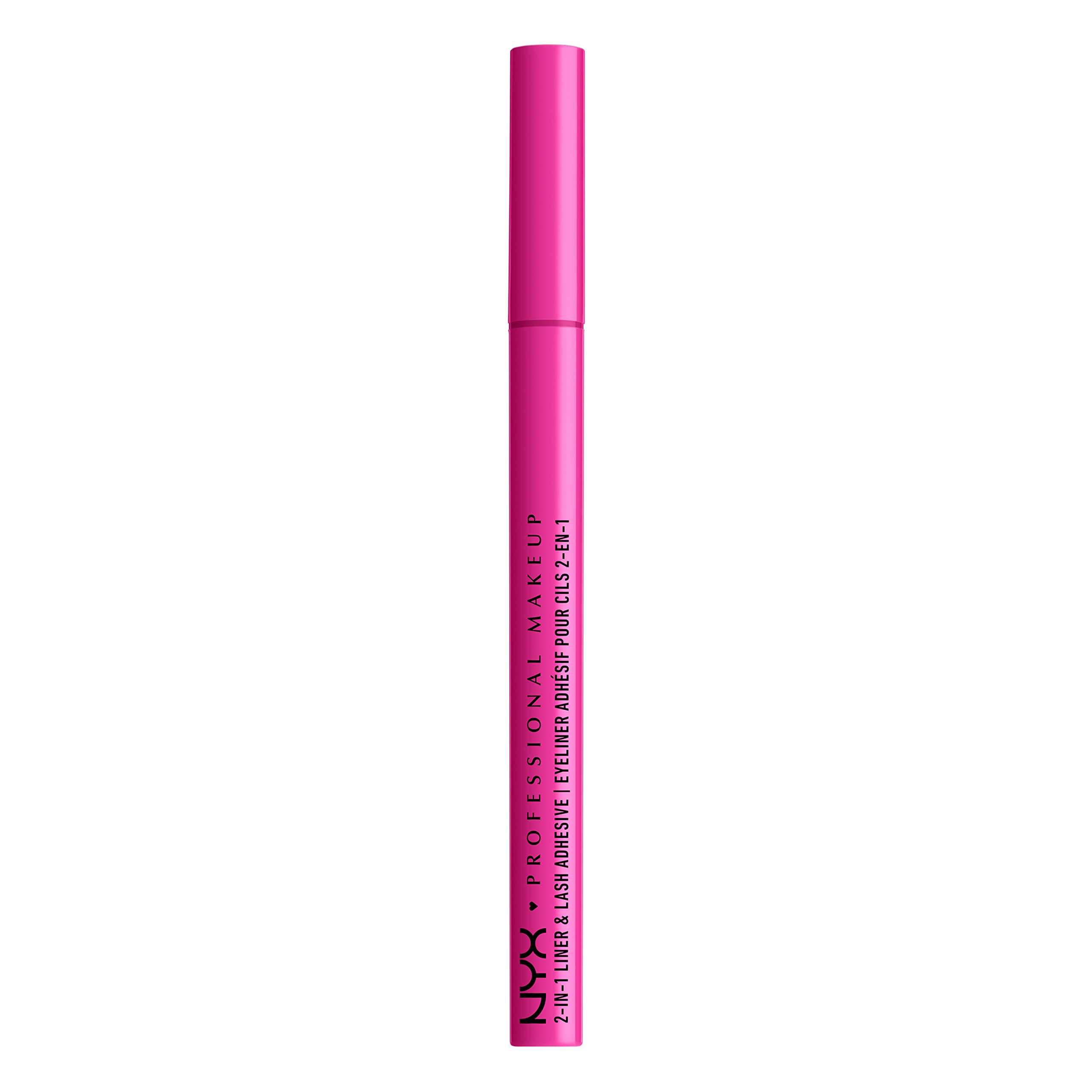 NYX Professional Makeup Eyeliner samoprzylepny, 2 w 1, długa trwałość, wodoodporna formuła, filcowa końcówka, Jumbo Lash, czarny
