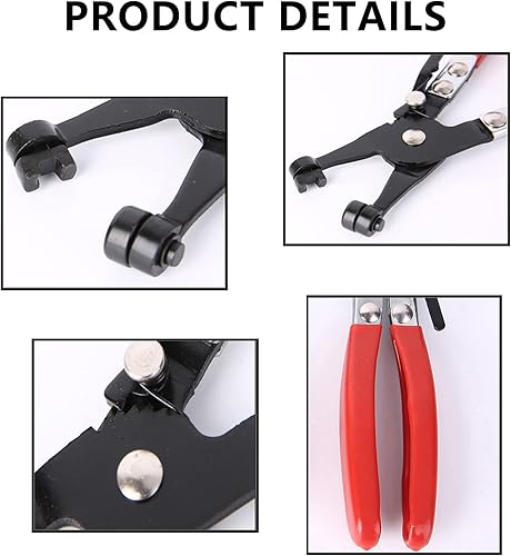 Miniatura 4 de Tnisesm Abrazaderas de manguera Alicates Herramienta de reparación Banda plana giratoria para extracción e instalación de abrazadera de manguera