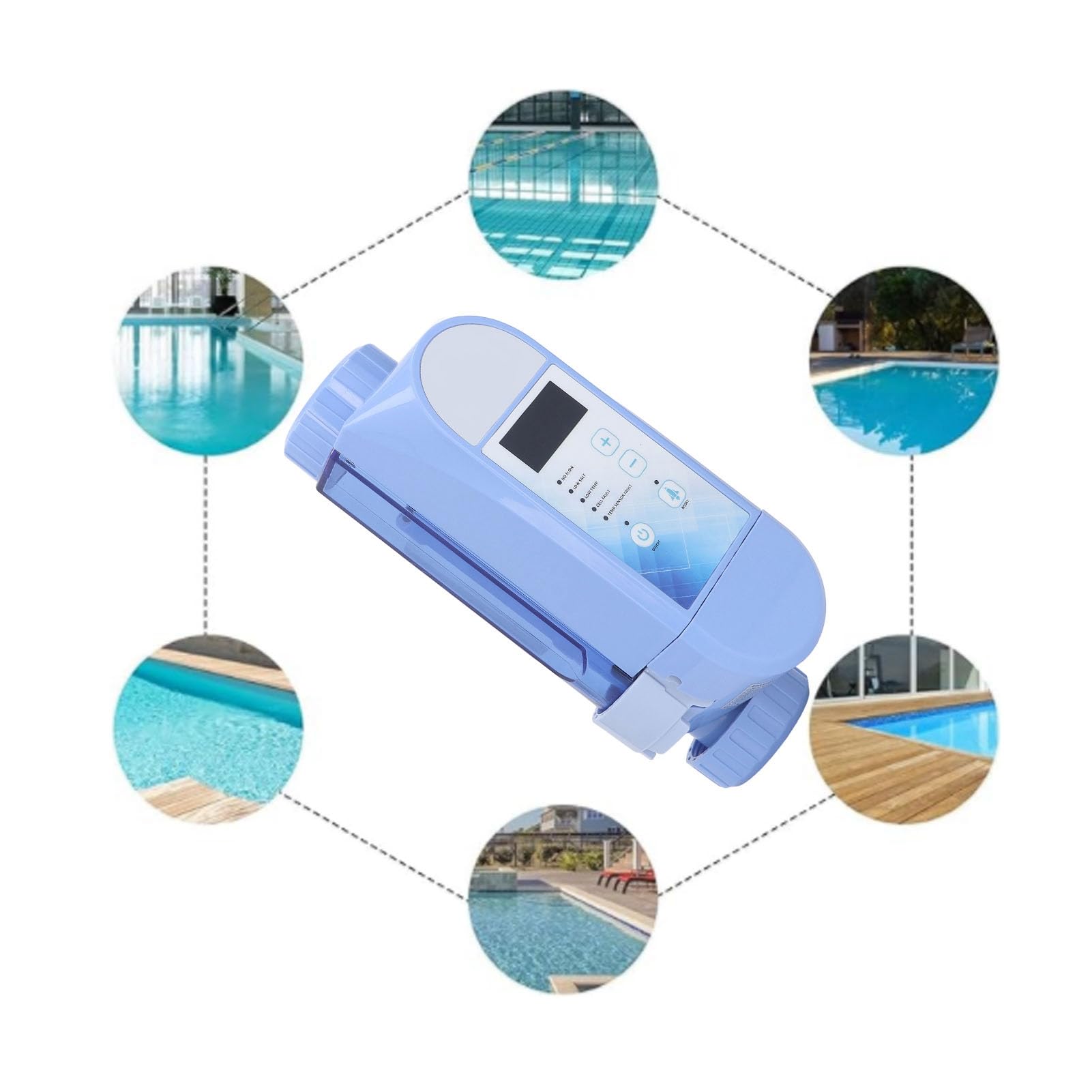 GOWENIC Clorador Salino Automático para Piscinas |Generador de Cloro de 2700-4500 Ppm con Autoadaptación y Autolimpieza, Control Inteligente a Través de y Smart Life (CE Pro 4)