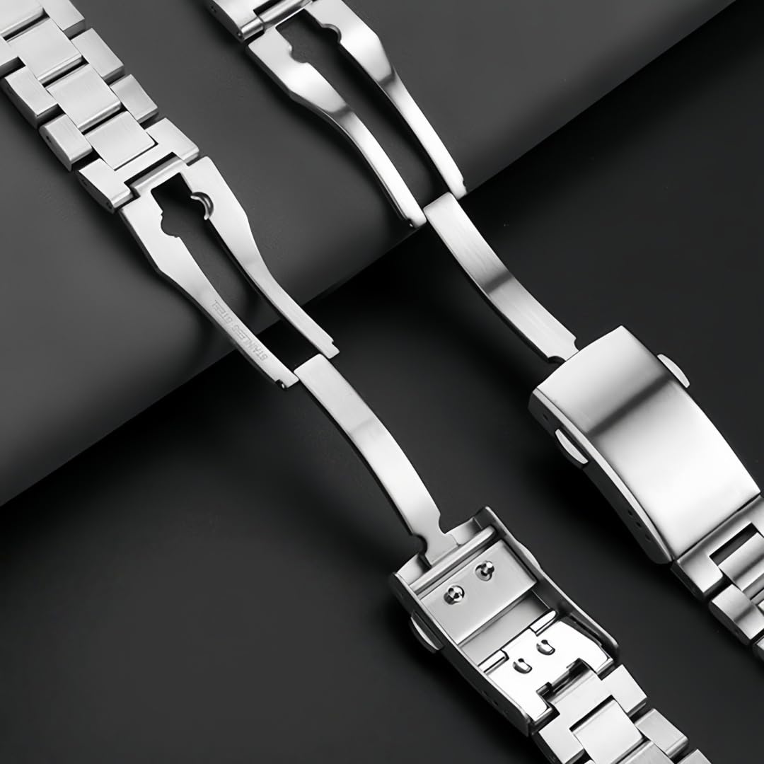 Pasek do Zegarka ze Stali Nierdzewnej, Quick Release, Wymienna Metalowa Bransoleta Ogniwowa Kompatybilny z TAG Heuer Aquaracer 300m WAY111 & WAY211