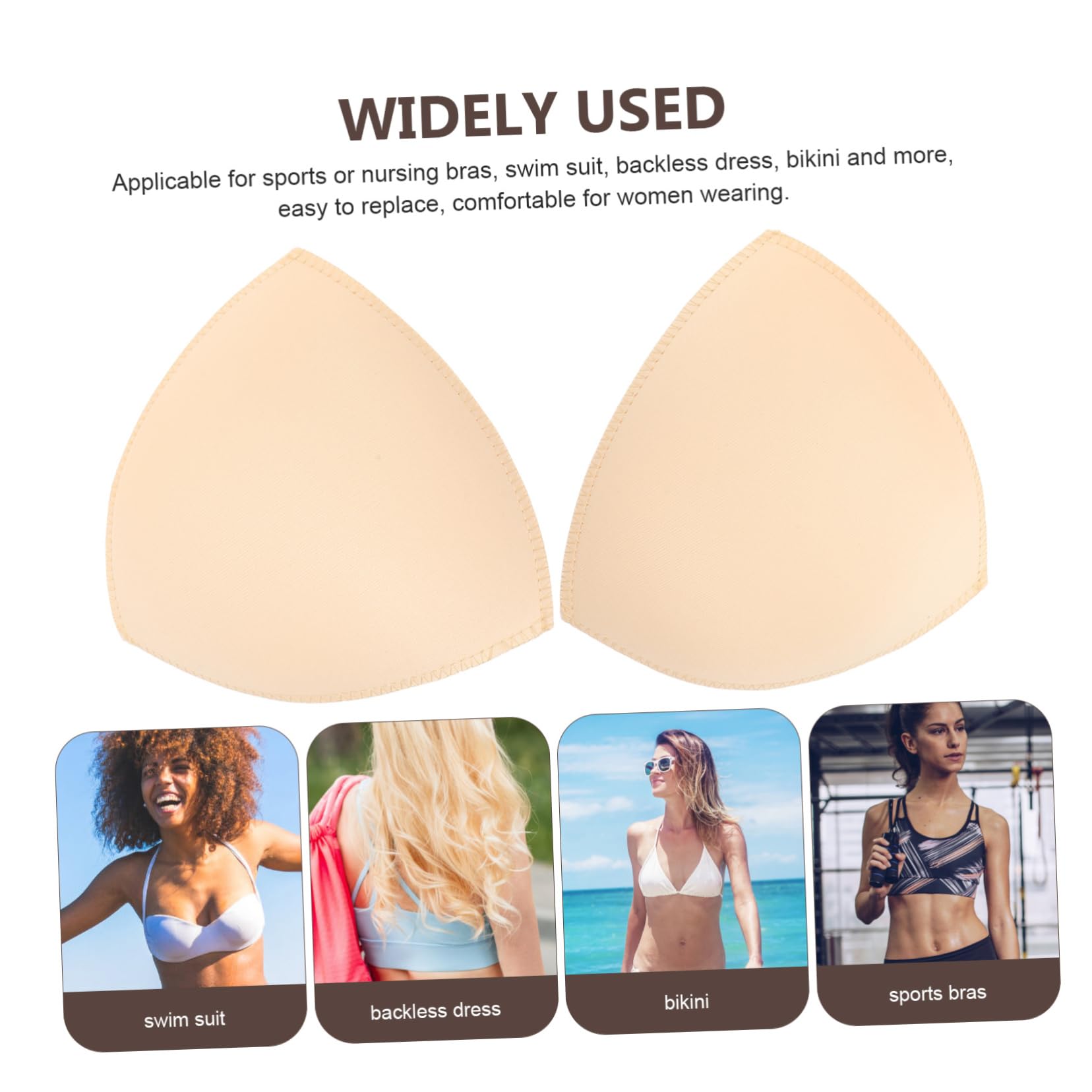 Holibanna Inserto De Almohadilla De Triangular Inserto De Traje De Baño Inserciones De Biquini Almohadillas Para Sujetador Deportivo Cinta Sujetador Esponja