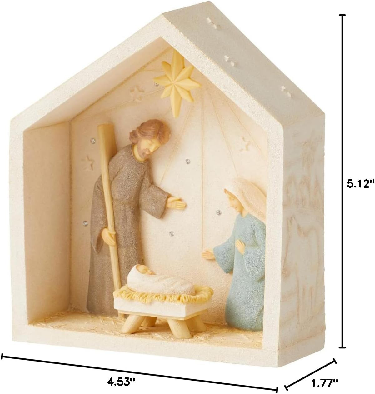 Enesco Foundations Holy Family Nativity Creche Figurine, 5.12 Inch, Multicolor