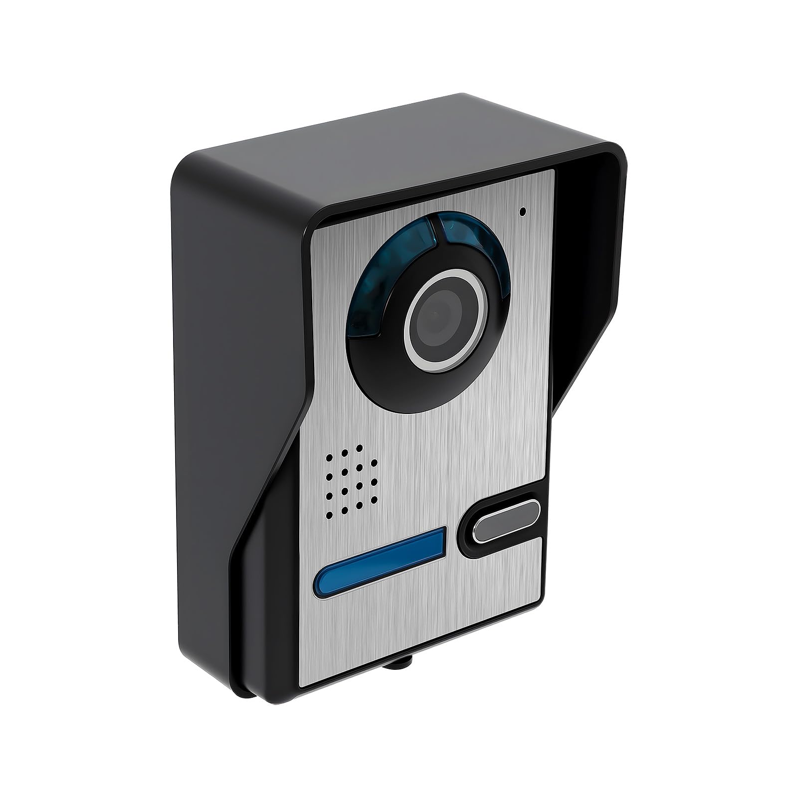 Videocitofono cablato, monitor HD, visione notturna e vivavoce, in alluminio, resistente alle intemperie, facile da installare per casa/ufficio, rettangolare, nero/bianco
