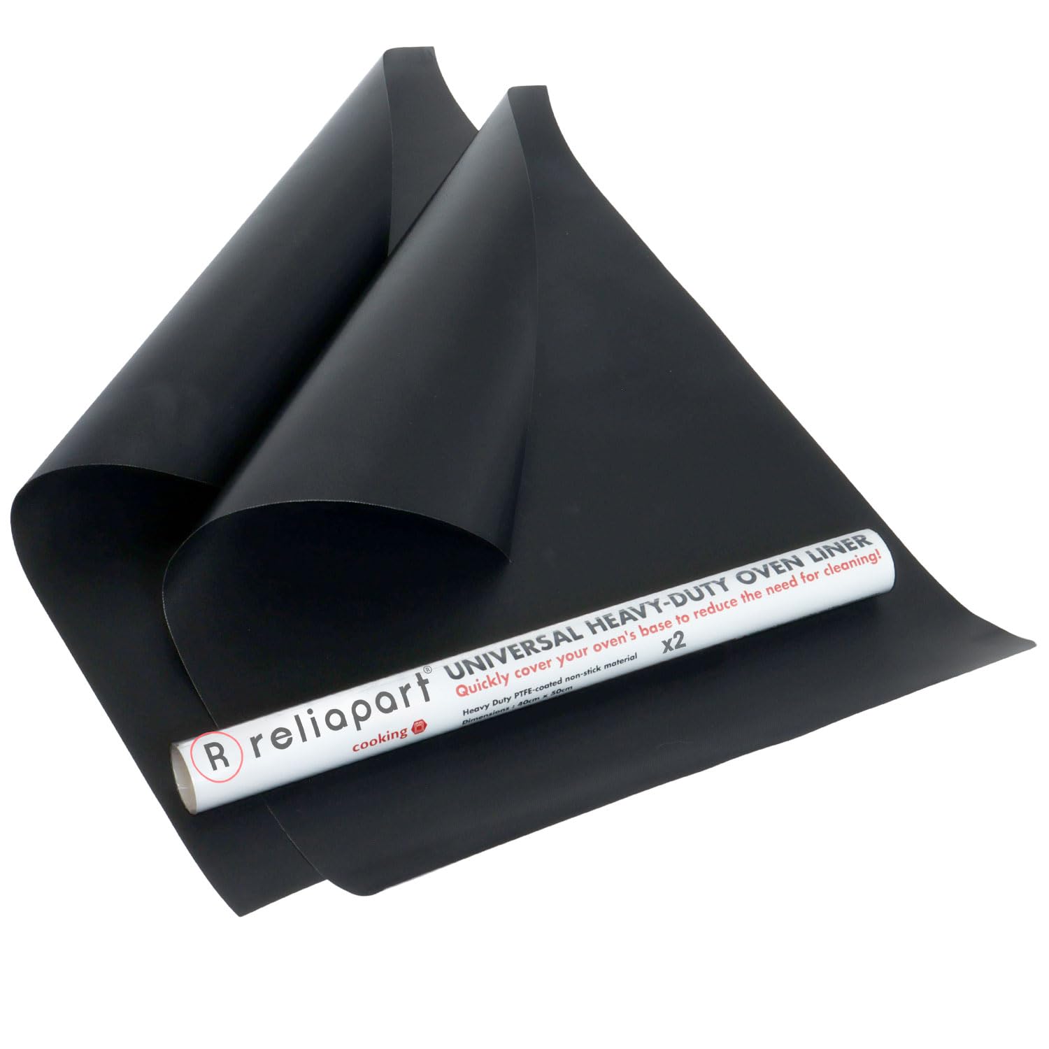 Reliapart Universal Oven Base Liner 50x40cm (2 Pack) Non-Stick PTFE Heavy Duty Sheet Compatible for Gas Electric Fan Assisted Ovens Heat Resistant Liner