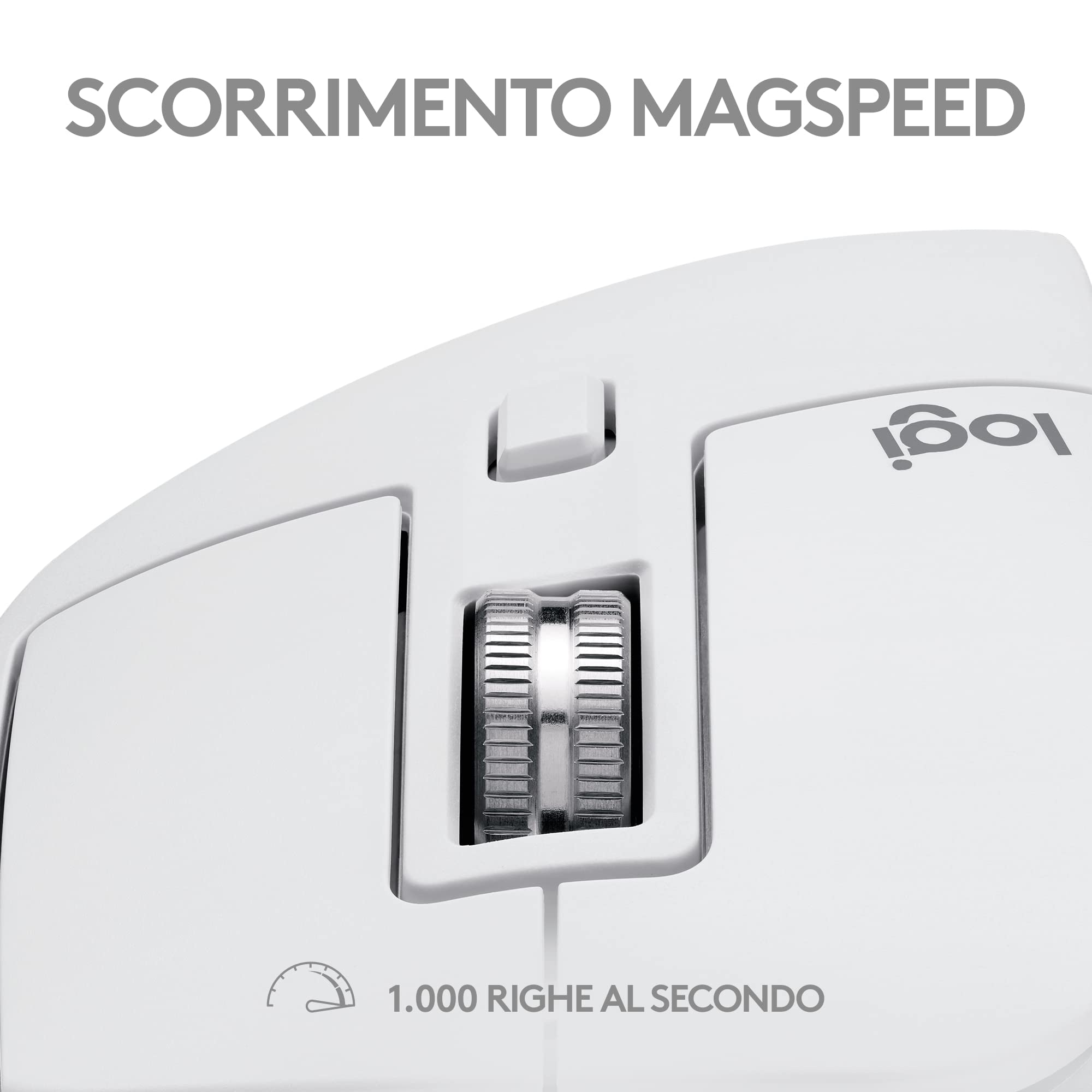 Logitech MX Master 3S per Mac - Mouse Bluetooth Wireless | Scorrimento Ultraveloce, Ergo, 8K DPI, Click Silenziosi, Tracciamento su Vetro, USB-C, Apple, iPad - Pale Grey