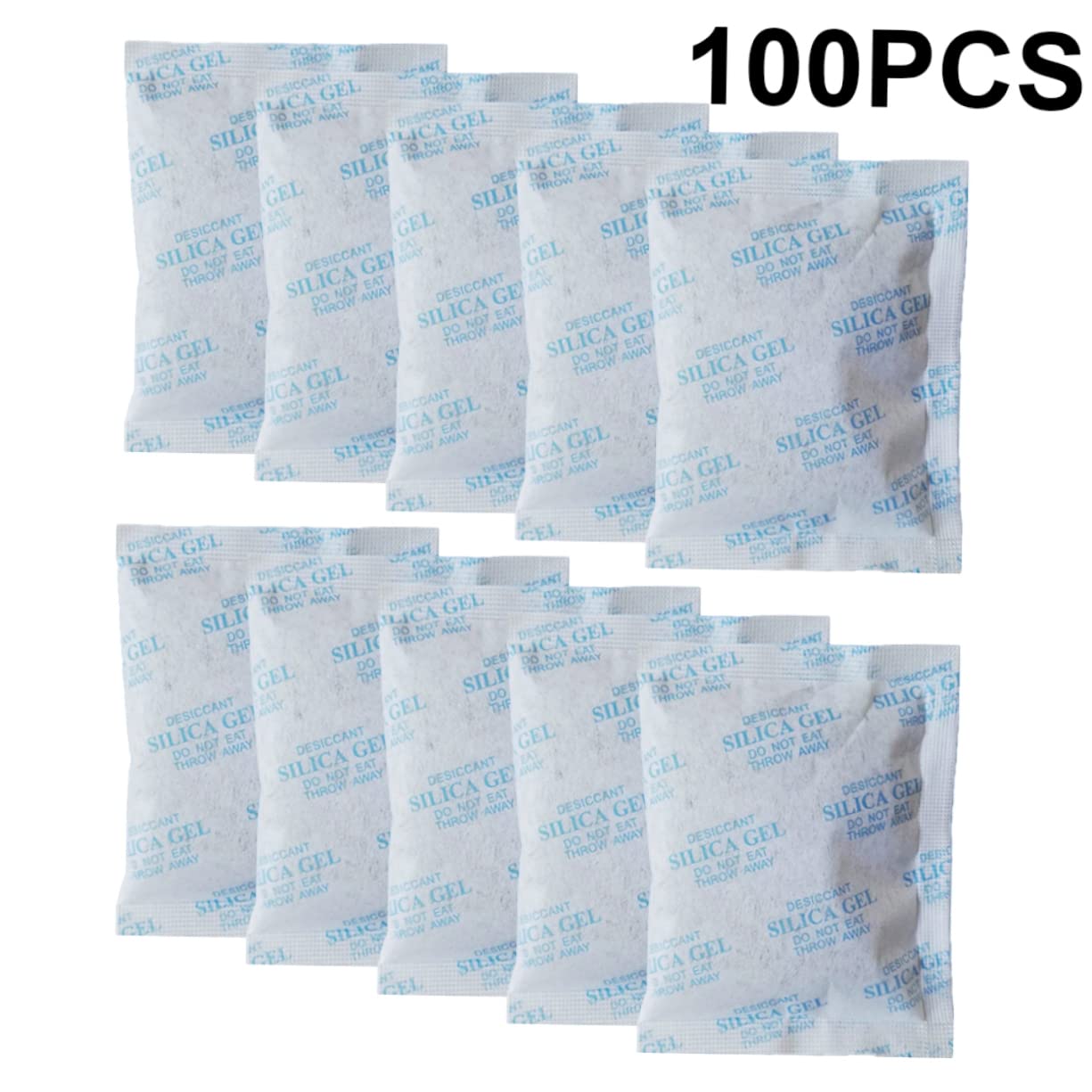Déshumidificateur 100 Paquets 10g en Tissu Non Tissé Réutilisable Gel de Silice pour Absorption D'humidité Sûre Placards et Vêtements