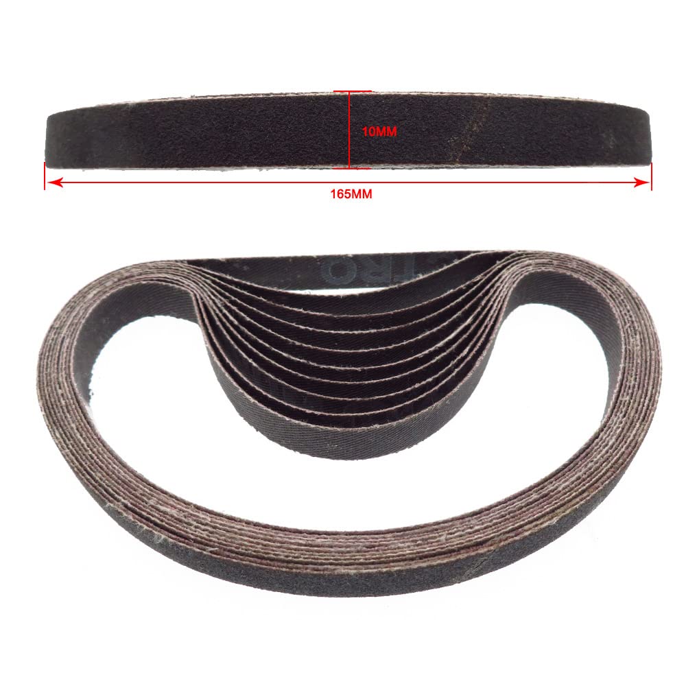 Taśmy i arkusze szlifierskie, 10 sztuk 330 * 10mm Mały Pneumatyczny Pas Ścierny Maszyna Pierścieniowa Obróbka Drewna Metal Szlifowanie i Polerowanie(240#)