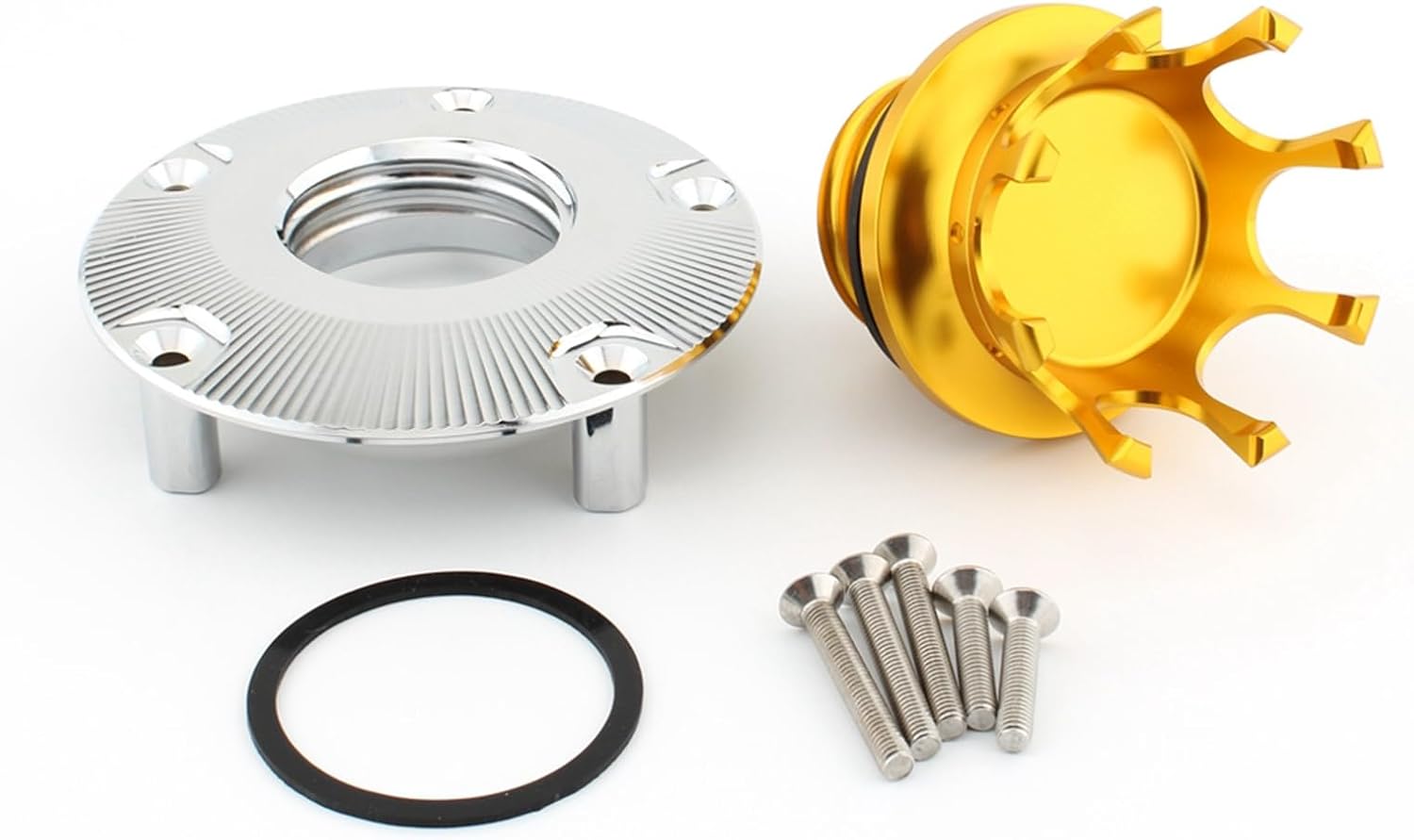 Gas Caps for Motorcycle Crown Style Fuel Tank Cap Aluminum Fit For Harley X350 1× Gold