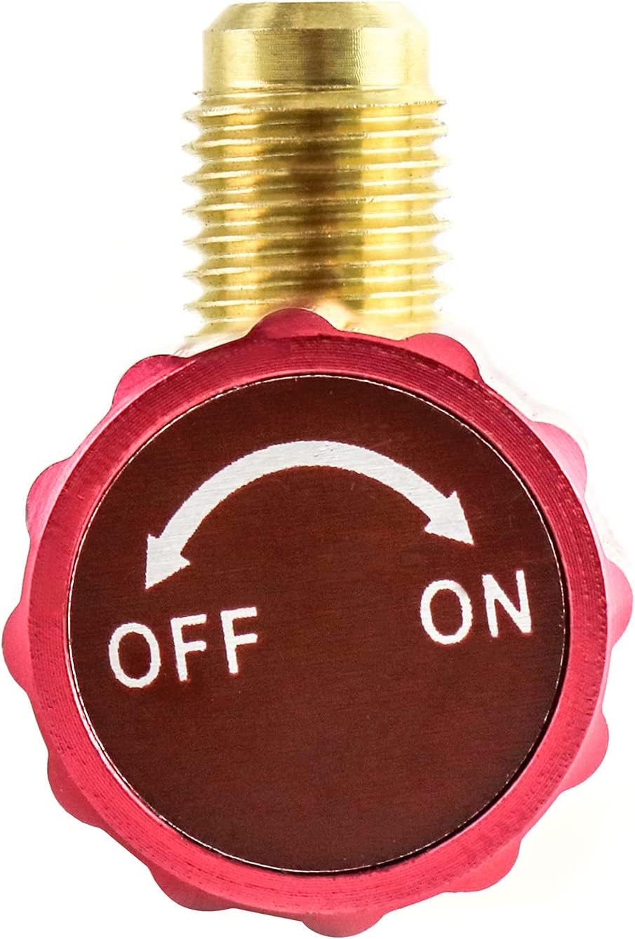 Rubinetto premivalvola shut-off R32 R290 R1234YF femmina 1/2 ACME SX (sinistro) - uscita maschio 1/4 SAE PROFESSIONAL SERIES