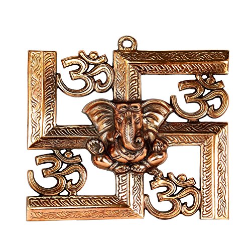 Lilbutterfliies Ganesha, Gansha Showpiece, Black Metal Appu Ganesha on Swastik EB_WH_034