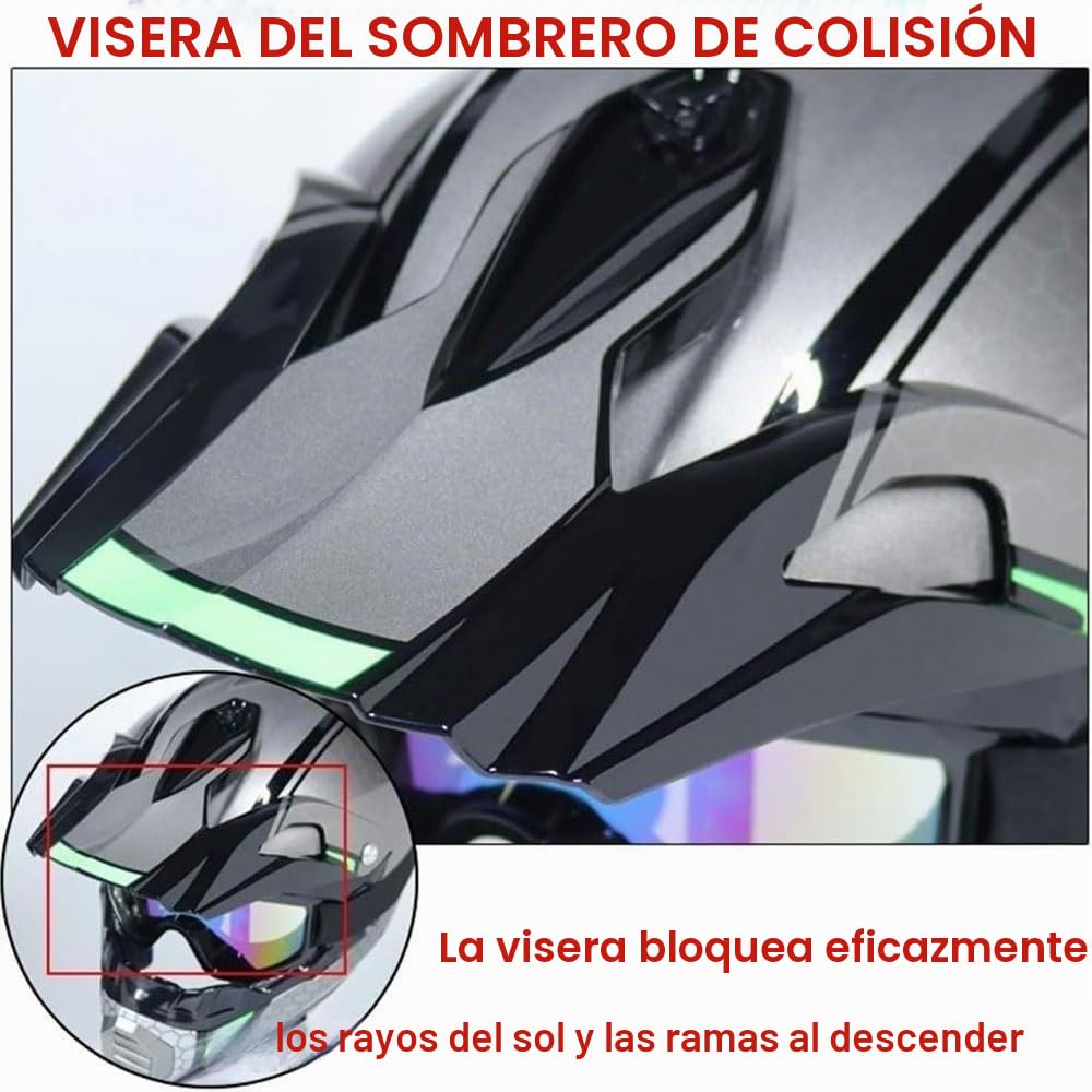 Casco de Motocicleta para Adultos Y NiñOs, con Gafas, Guantes Y MáScara, Casco Integral para Todoterreno, Descenso, Moto de Cross, ATV, BMX, Bicicleta de MontañA, Quad, Aprobado por Dot
