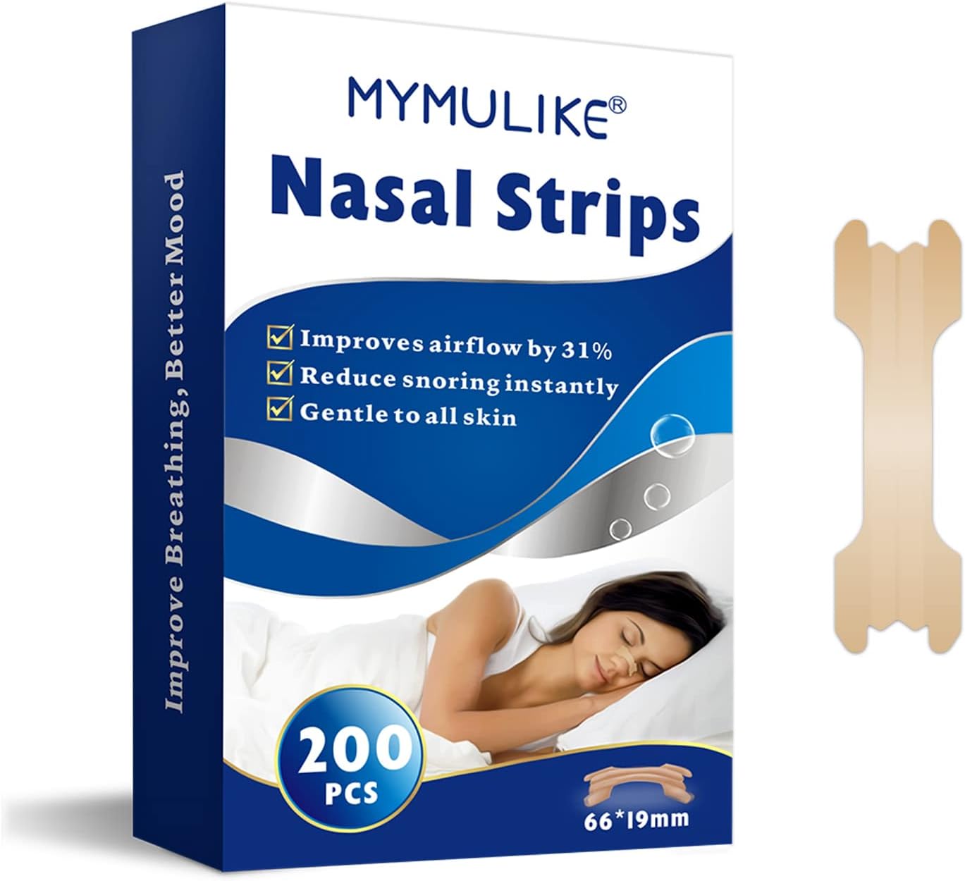 200 Count Anti Snoring Nasal Strips, MYMULIKE Nasal Strips to Stop