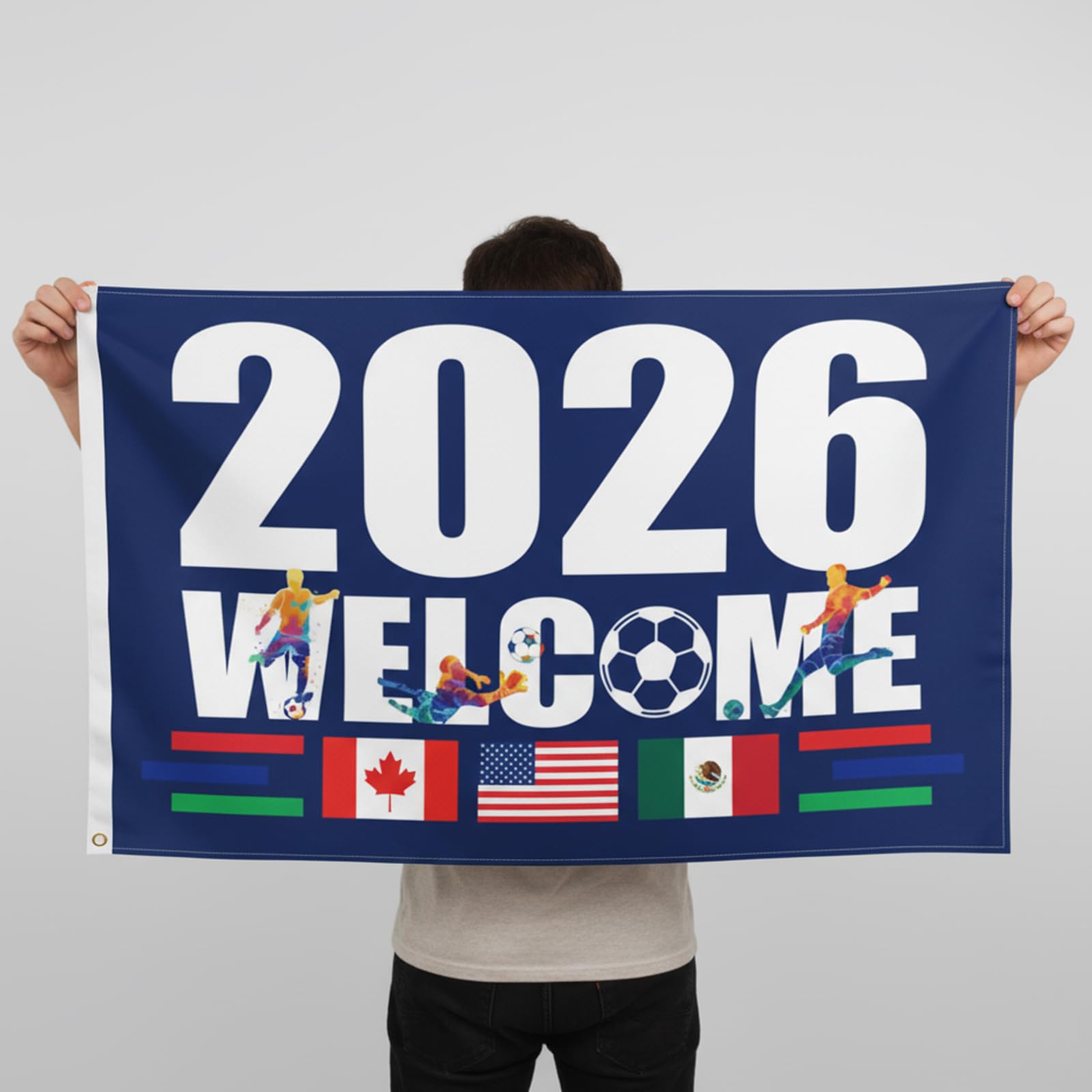 World Cup Football 2026 Flag United States, Canada And Mexico