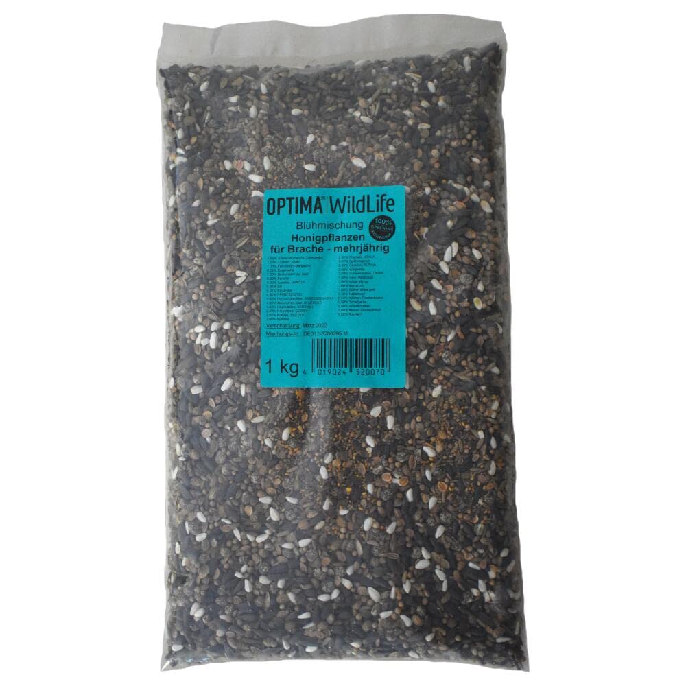 OPTIMA® WildLife Honigpflanzen für Brache – 1 kg Blühmischung Bienenweide Blumen