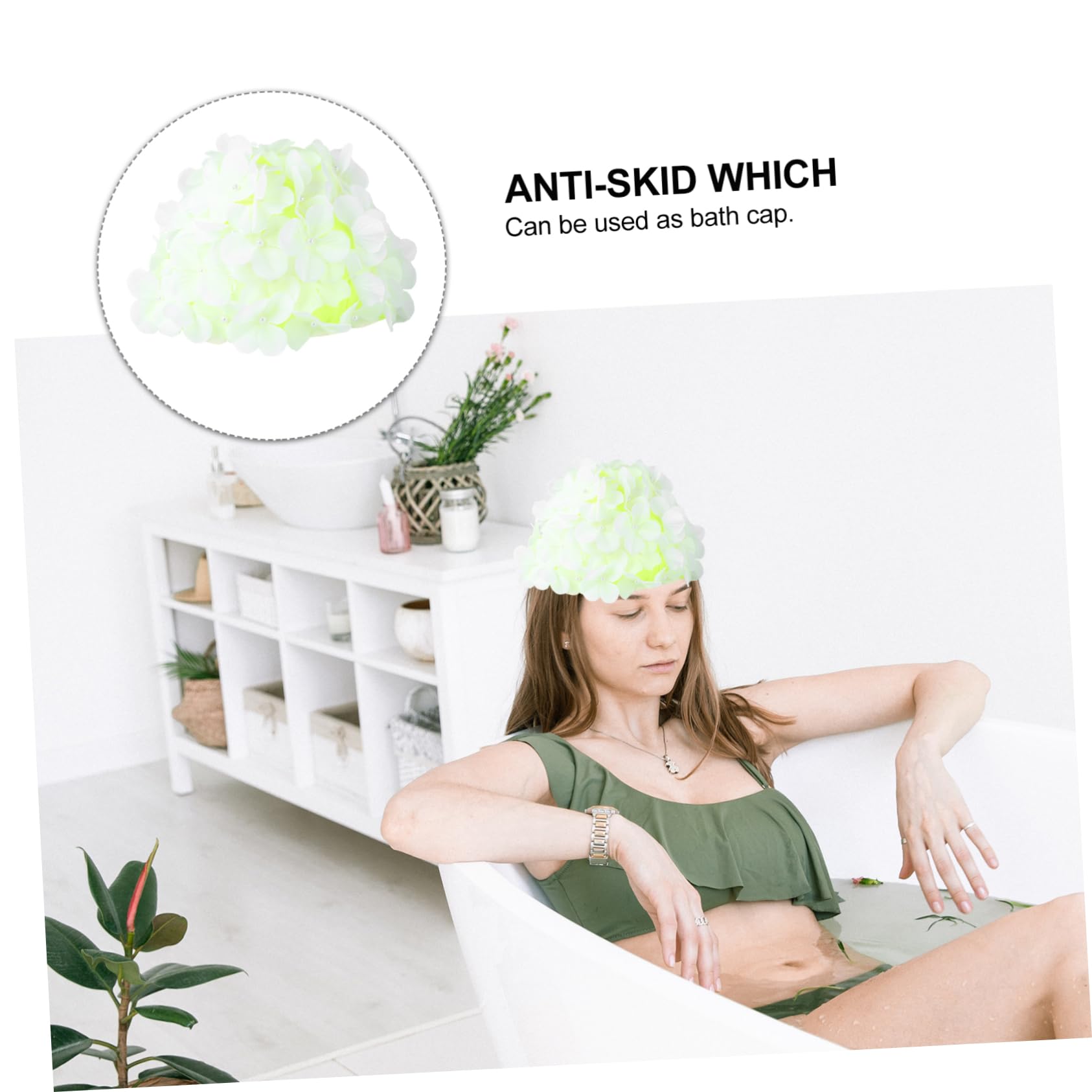 ibasenice Gorro De Natación De Gran Tamaño Gorro De Natación con Diseño De Flores De Pétalos Gorro De Natación Fluorescente para Mujer Gorro De Natación De Neopreno Neón Gorro De