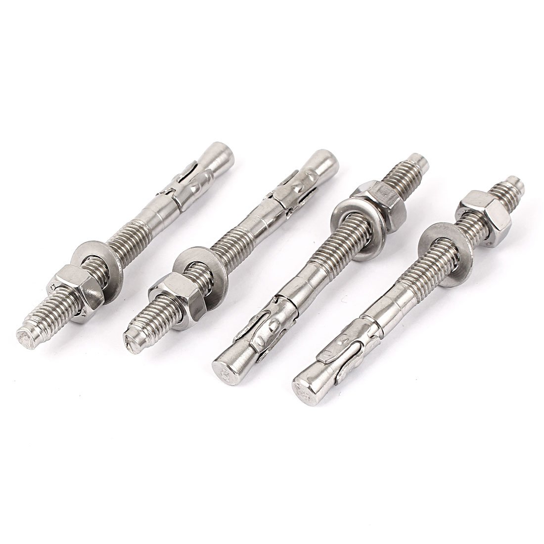 Aexit M8 Thread Anchors 304 Stainless Steel Car Repair Gecko Expansion Bolt Screw 80mm Expansion Anchors Long 4pcs