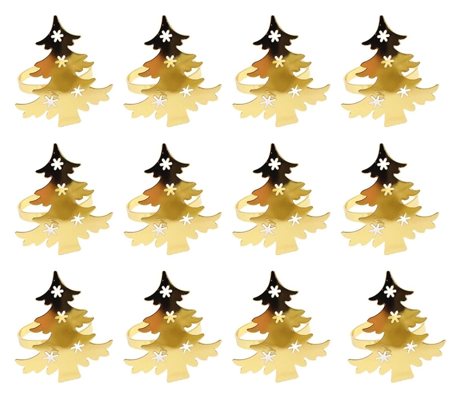 Obrączki na serwetki kuchenne, obrączka w kształcie choinki, metalowa klamra święta Bożego Narodzenia, wesele, Halloween(Gold)