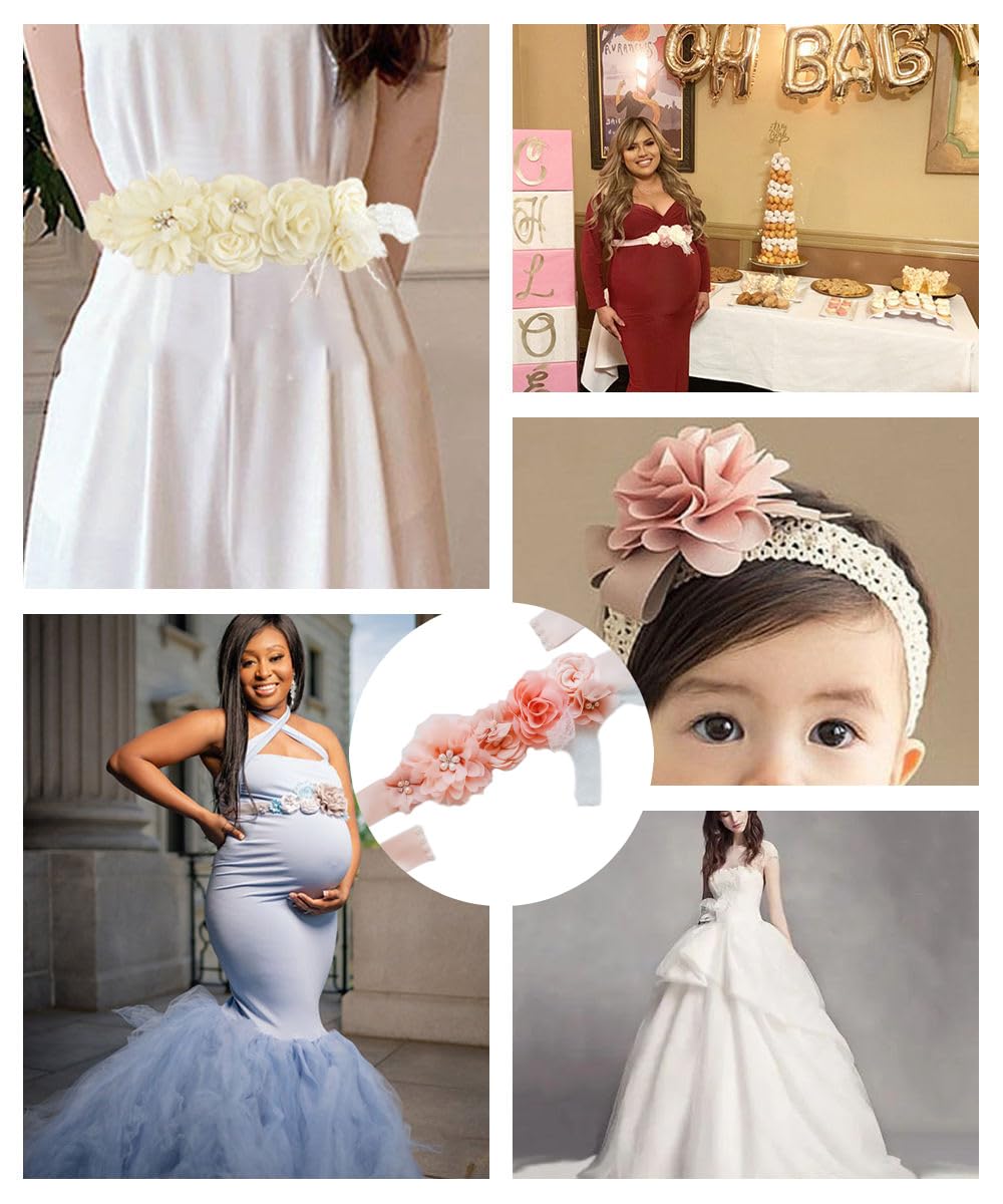 Cintura da sposa con cintura a fiore blu alla moda con fascia a fiori Cintura da donna per ragazza  200000297