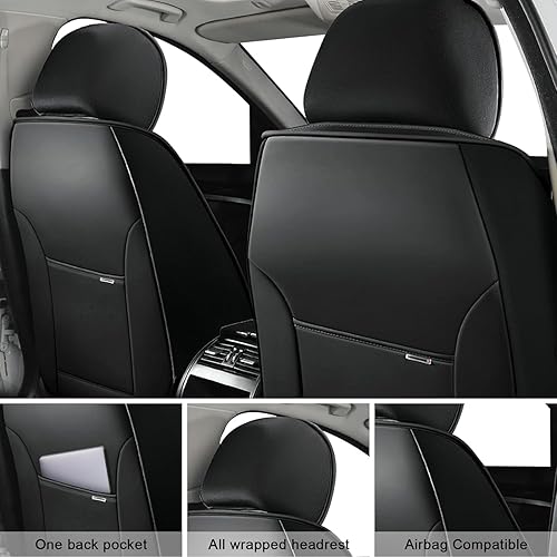 Miniatura 4 de Bitablue Fundas de asiento para Chevrolet Chevy Cruze Limited 2016, piel sintética, compatible con bolsa de aire, protector de asiento impermeable