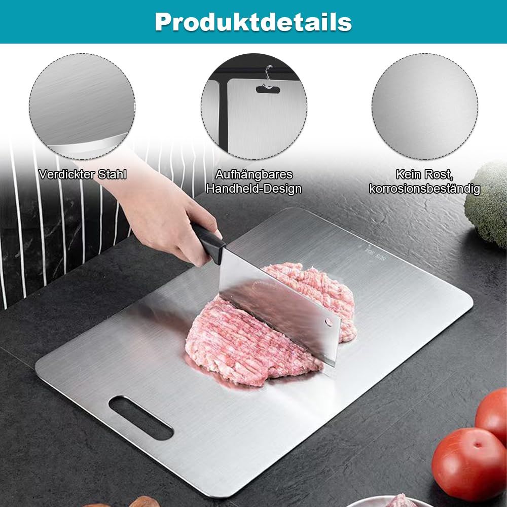 Titan Schneidebrett (34x23 Cm) – BPA-frei, Antibakteriell, Messerschonend & Leicht Zu Reinigen