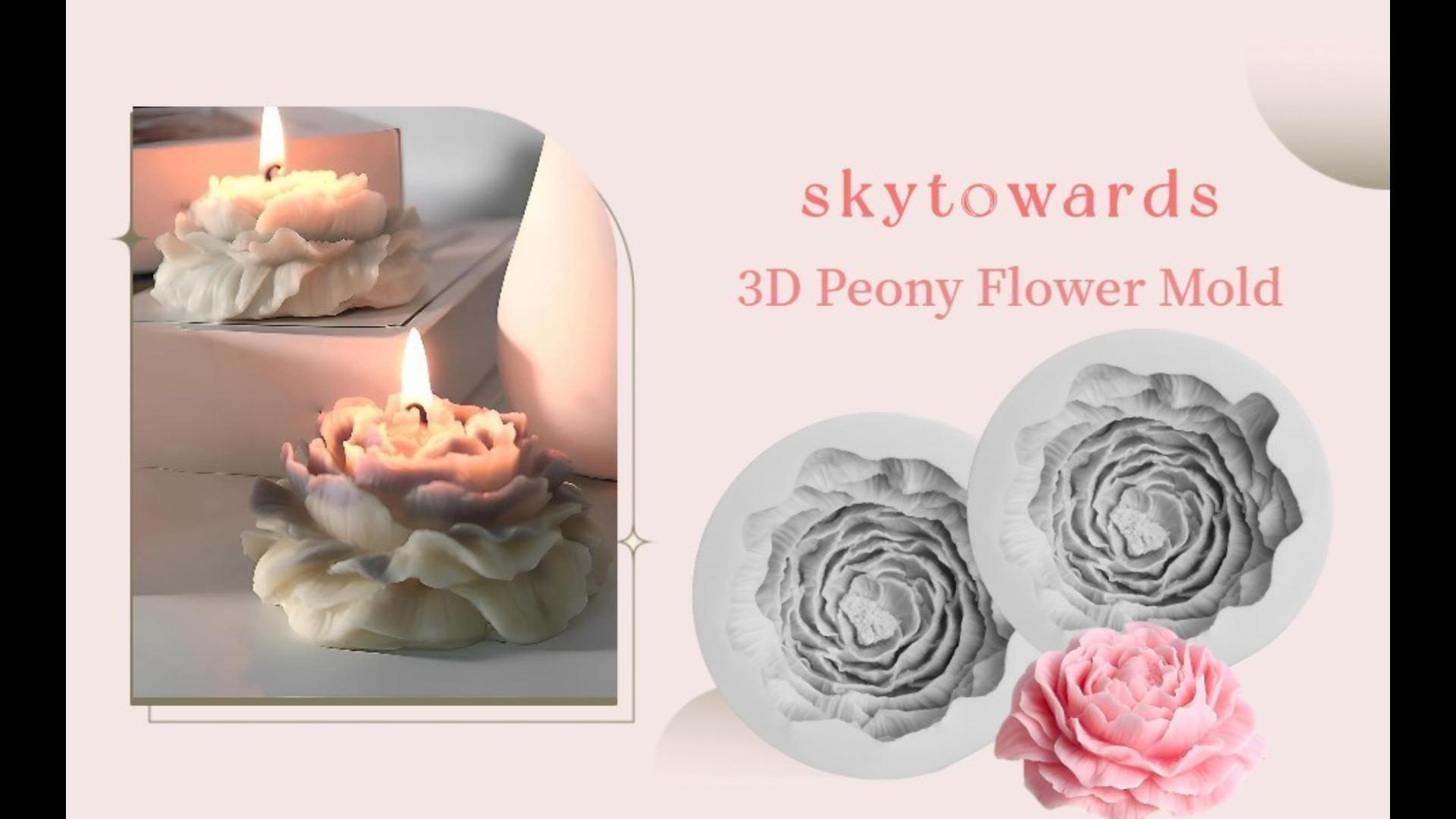 Pfingstrose Silikonform 2 Stück - Für Kerzen Und Seife Lebensmittelqualität