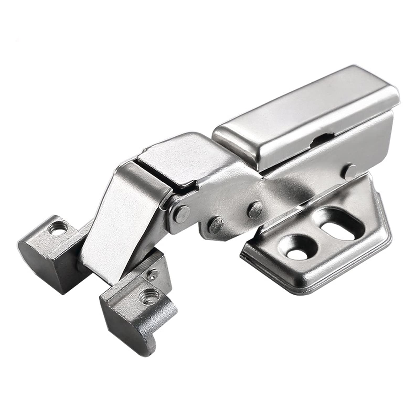 Aluminum Frame Door Hinges, Cold Rolled Steel Silent Hydraulic Built-in Shock Pad Silent Hinges for Wood Doors, Counter Doors, Cabinets, Closets, Windows((Silver) Insert Embed)