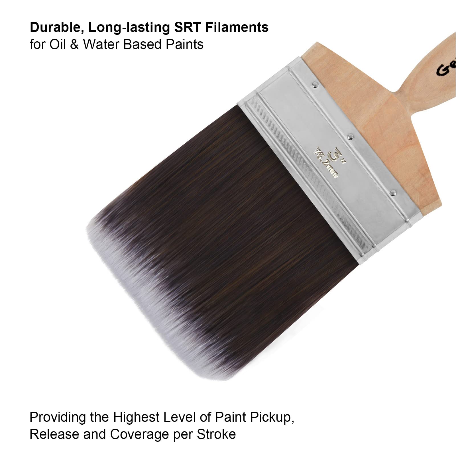Genixart Wall Paint Brush, 76mm / 3" Inch Professional Paint Brushes
