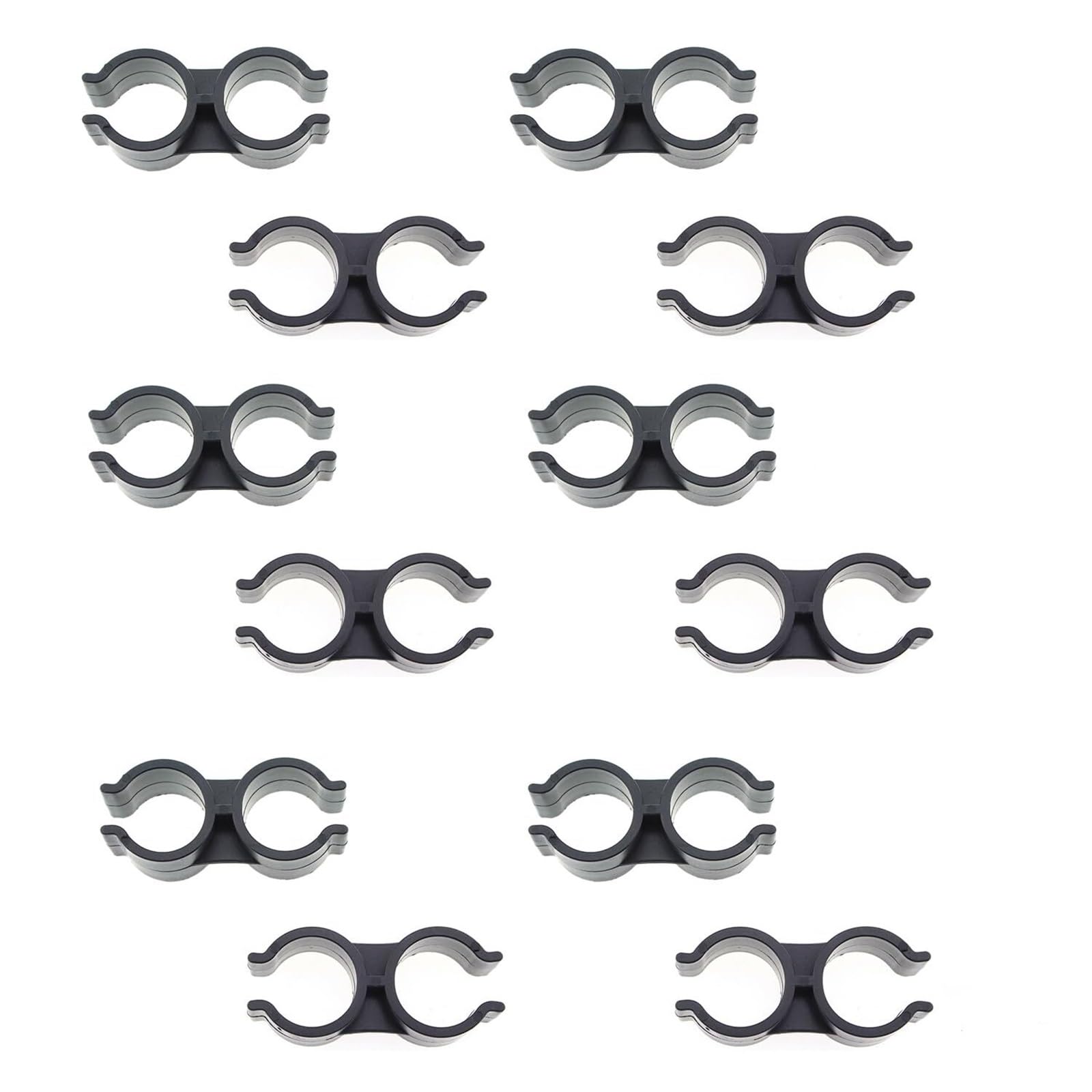 Cidegoo One Color 10Pcs Double Pipe Clamp Shelf Pole Connector, Double Port Pipe Clamps, Warehouse Supermarket Shelf Link Clip Fastener Accessories