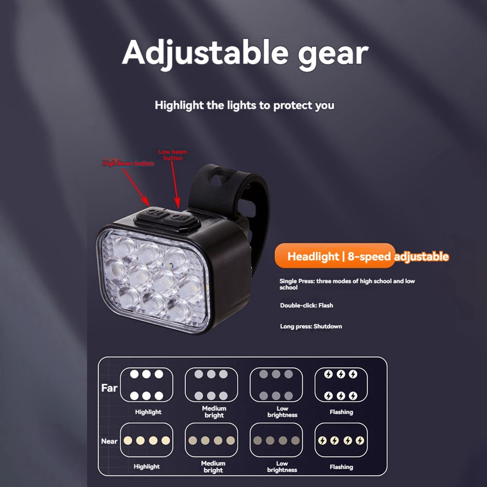3X Juego de Luces para Bicicleta, Delanteras y Traseras, Carga USB, para de Montaña, Luz Delantera y Trasera para Bicicleta de Carretera