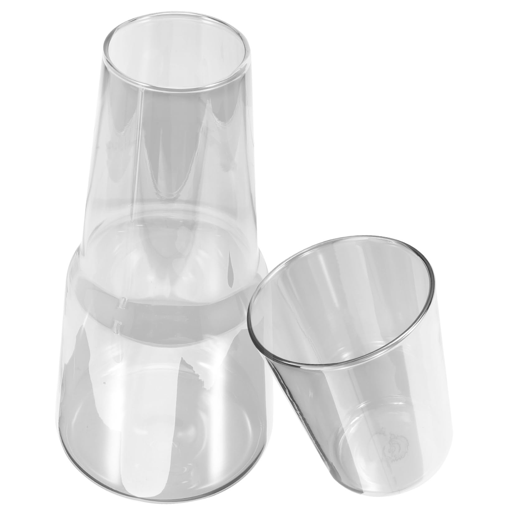 Glas Wasserkaraffe 800ml mit Tasse als Deckel für Bad und Bett
