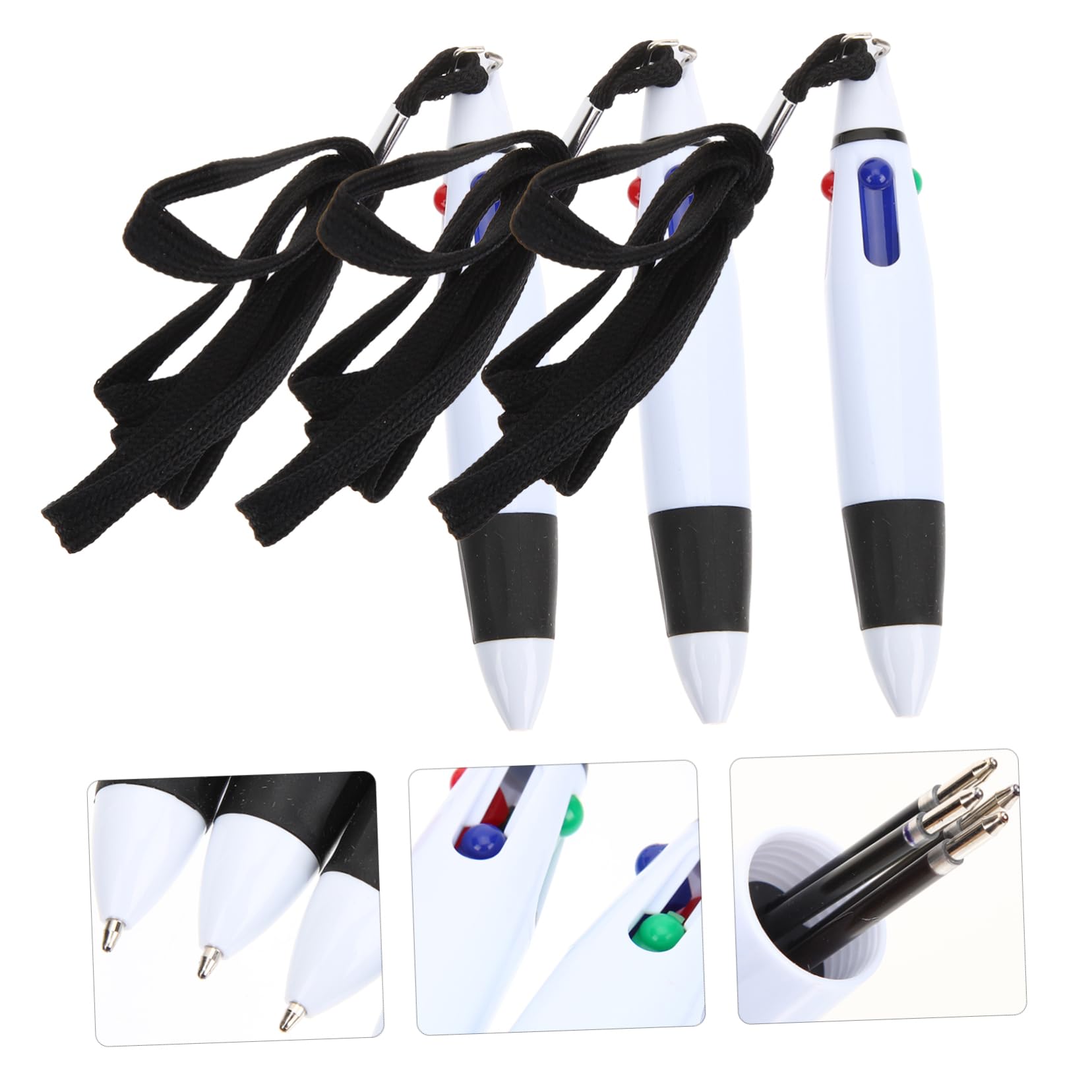 Tofficu 4 Ensembles Stylo À Bille Stylos Noirs Pointe Fine Accessoires s Effaçables Multi Rétractable À Bille Rouges Décor À Lanière Black Liquide 10 Pièces * 4