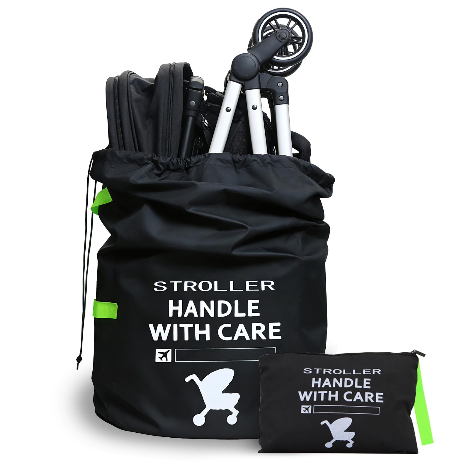 Yeria Transporttasche Kinderwagen Flugzeug Große Buggy Transporttasche 116×53×33 cm, Robuste Kinderwagen Schutzhülle aus Oxford Stoff, Faltbare Reisetasche für Kinderwagen & Buggy, Stroller Bag