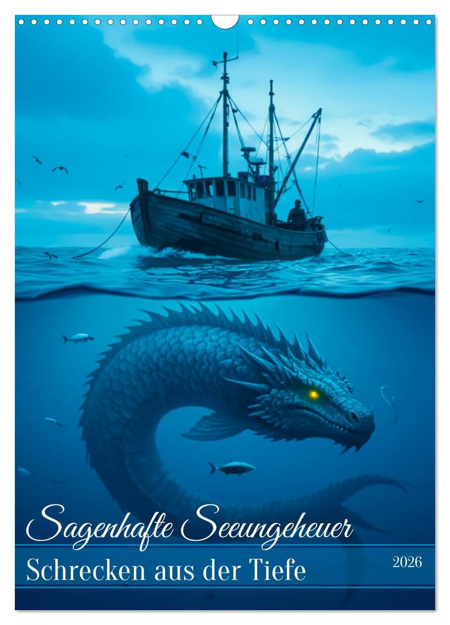 Legendary sea monsters - horrors from the deep UK-Version (Wall Calendar 2026 DIN A3 Portrait), CALVENDO 12 Month Wall Calendar — image 1